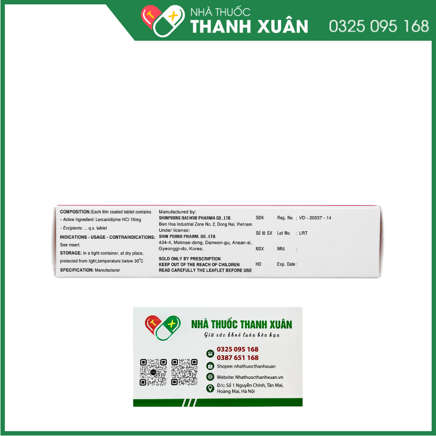 SP Lerdipin 10mg trị tăng huyết áp